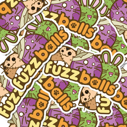 Fuzzballs Halloween Zombies Vinyl Sticker