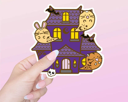 Halloween Ghost House Vinyl Sticker