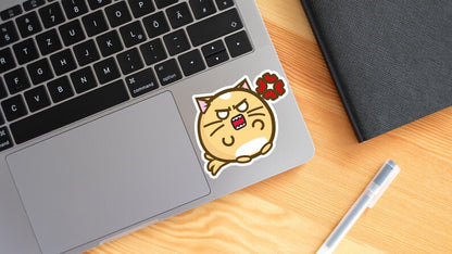 Angry Cat Vinyl Sticker