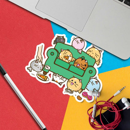 Cat Lady Sofa Vinyl Sticker