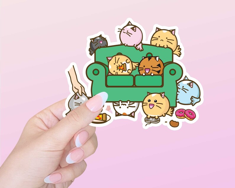 Cat Lady Sofa Vinyl Sticker