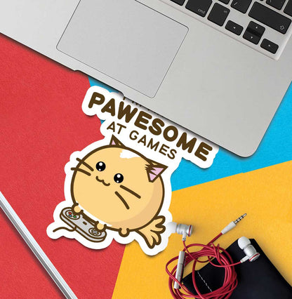 I'm Kinda Pawesome At Games Vinyl Sticker