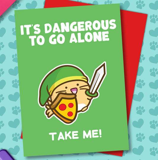 It's dangerous to go alone valentines Card