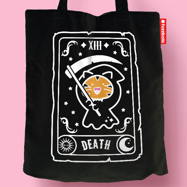 Kawaii Death Tarot Card Tote Bag