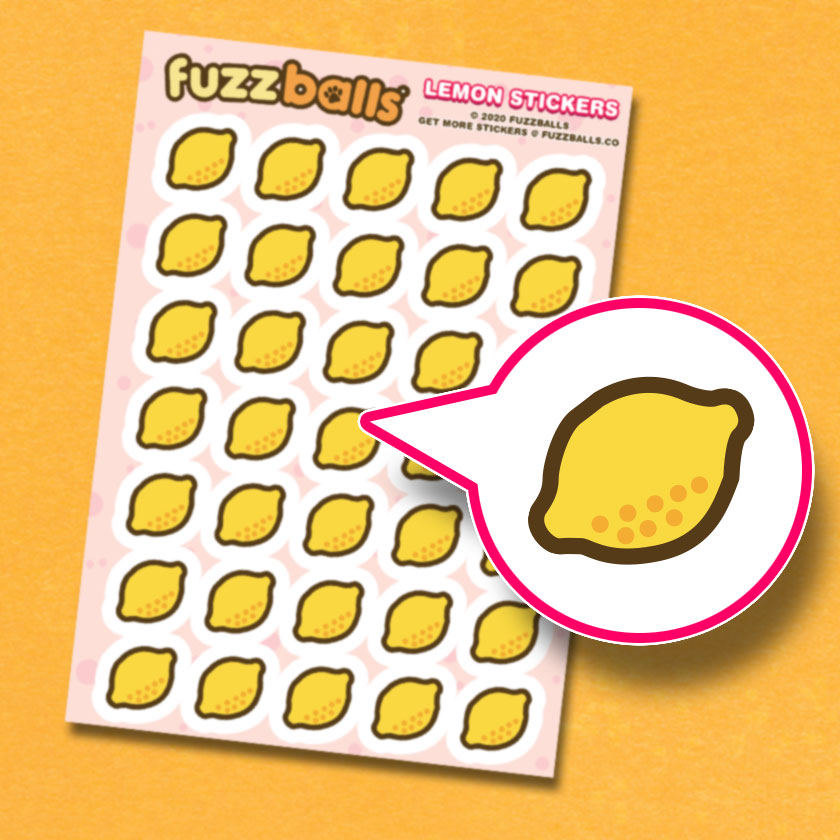 Lemon Score Sticker Lemon Sticker Sheet – Fuzzballs