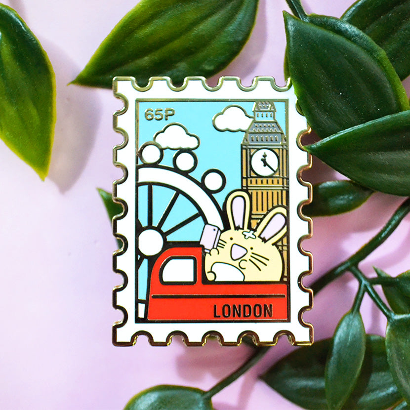 London Vacation Stamp Enamel Pin