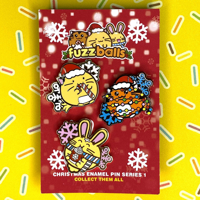 Fuzzballs Xmas Mini Christmas Set Enamel Pin