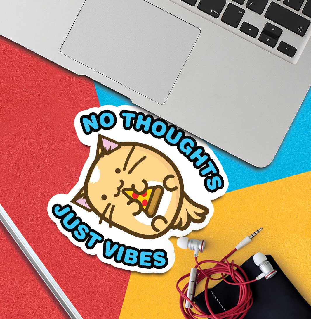 No Thoughts Just Vibes Whisky Vinyl Sticker