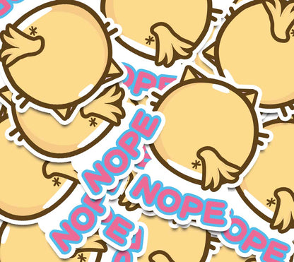 Nope Cat Butt Vinyl Sticker