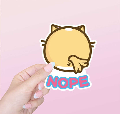 Nope Cat Butt Vinyl Sticker