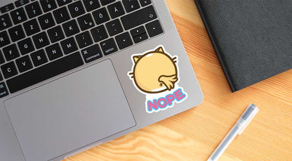 Nope Cat Butt Vinyl Sticker