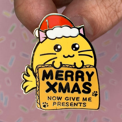 Give me presents Christmas Enamel Pin