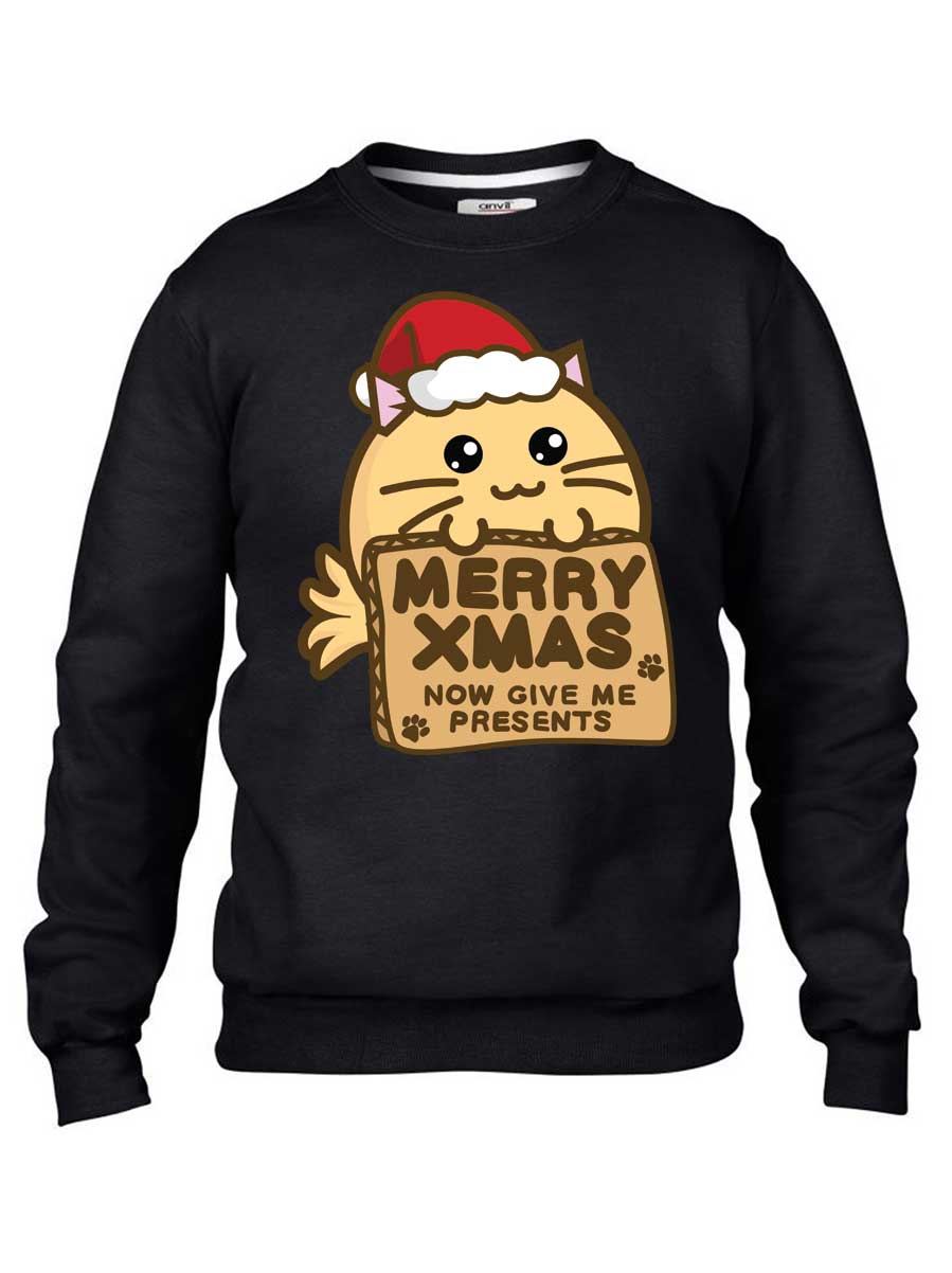 Merry Xmas Now Give Me Presents Christmas Hoodie & Sweatshirt