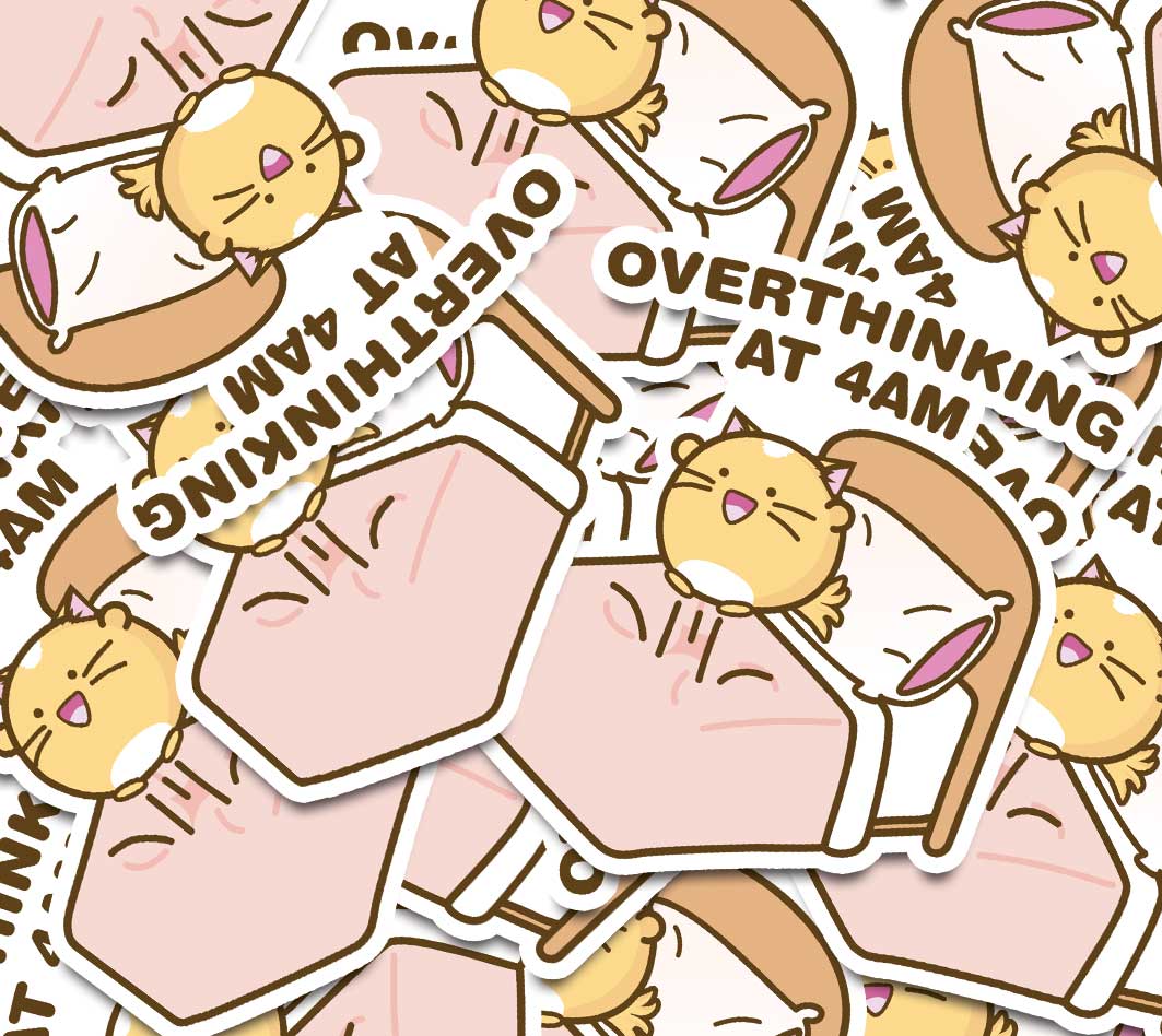 Over Thinking At 4am Vinyl Sticker