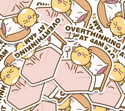 Over Thinking At 4am Vinyl Sticker