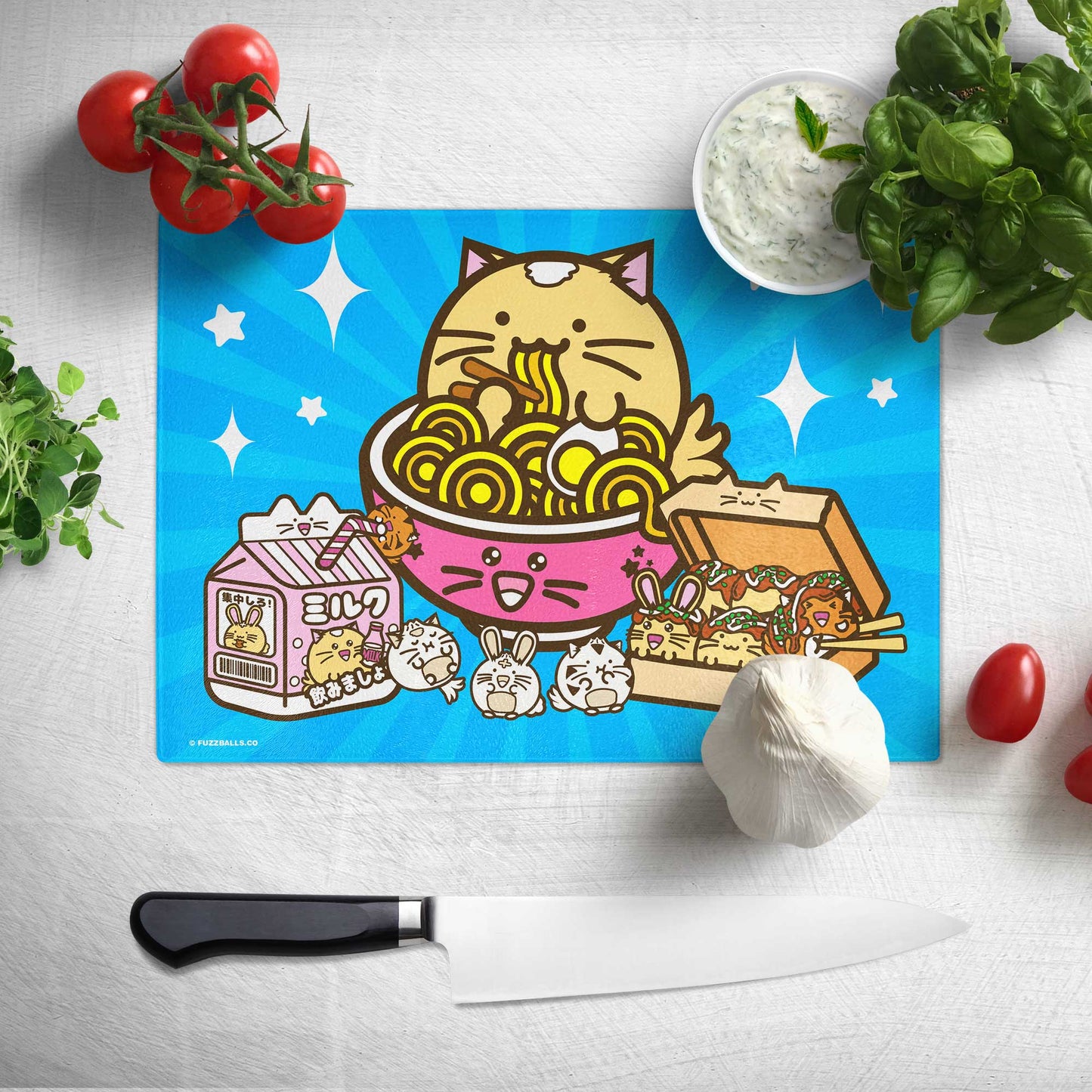 Ramen Cat Japanese Chopping Board