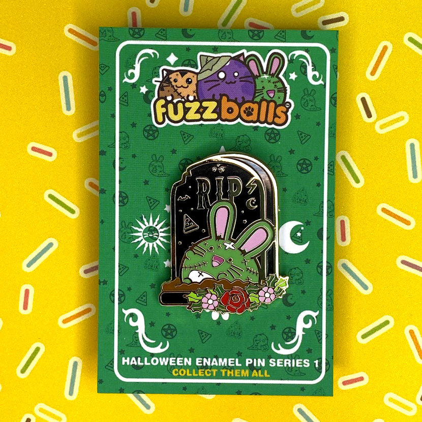 RIP Zombie ollie Halloween Enamel Pin