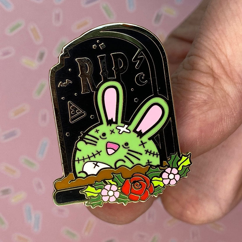 RIP Zombie ollie Halloween Enamel Pin