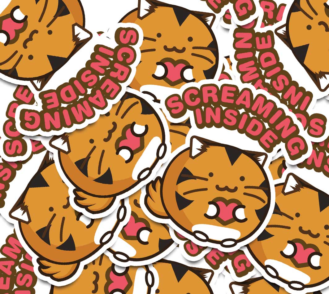 Screaming Inside Vinyl Sticker