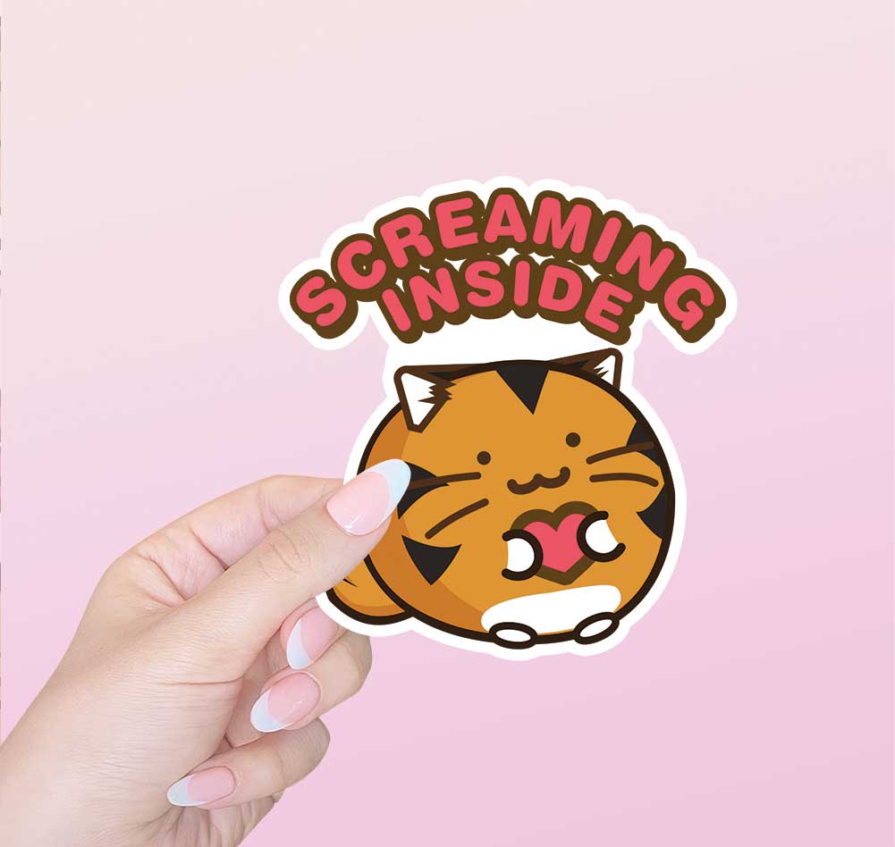 Screaming Inside Vinyl Sticker