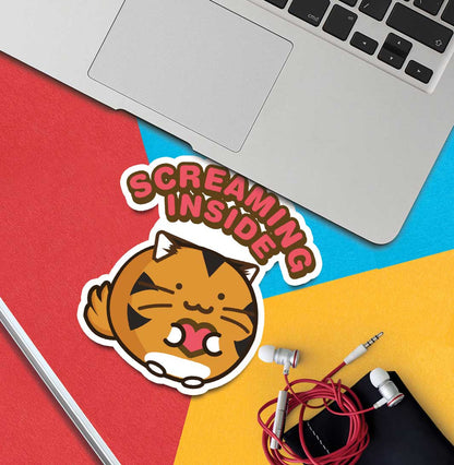 Screaming Inside Vinyl Sticker