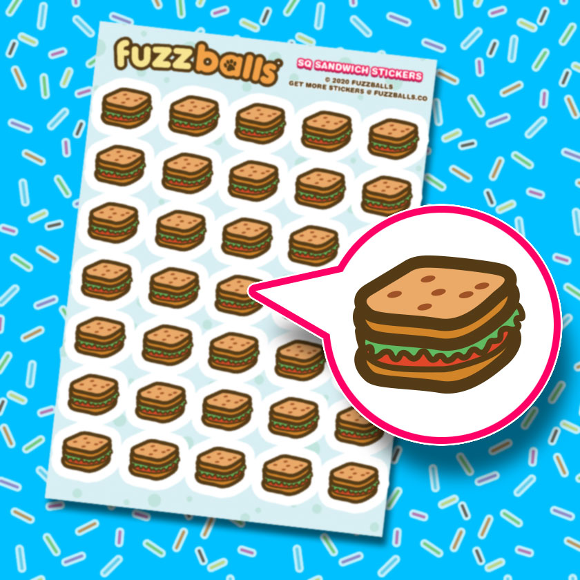 SQ Sandwich Sticker Sheet