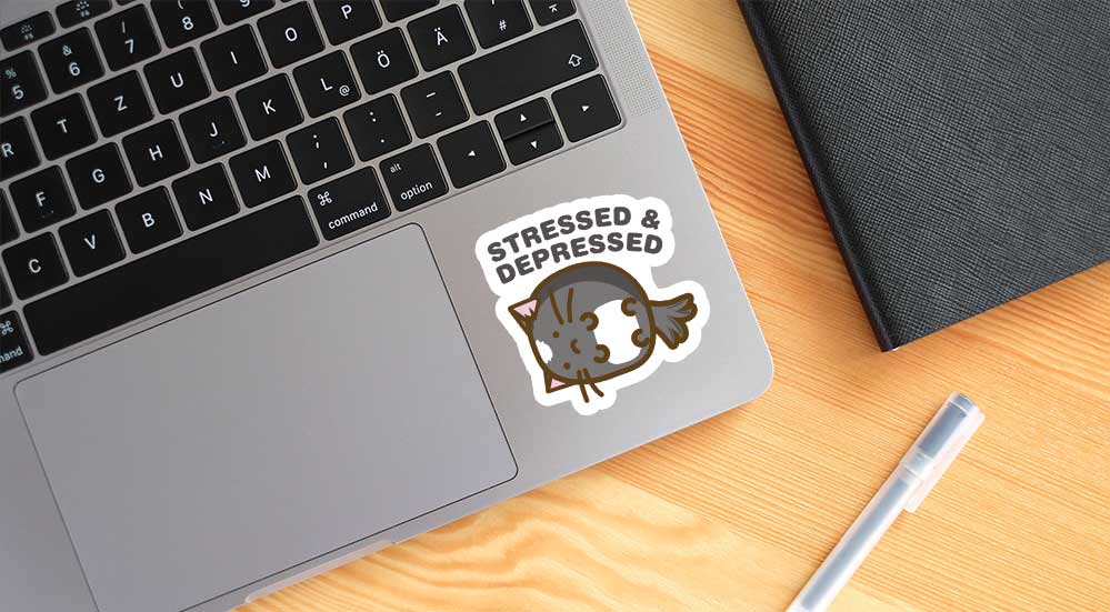 Depressed and Stressed Vinyl Sticker