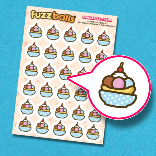 Ice cream sundae Sticker Sheet