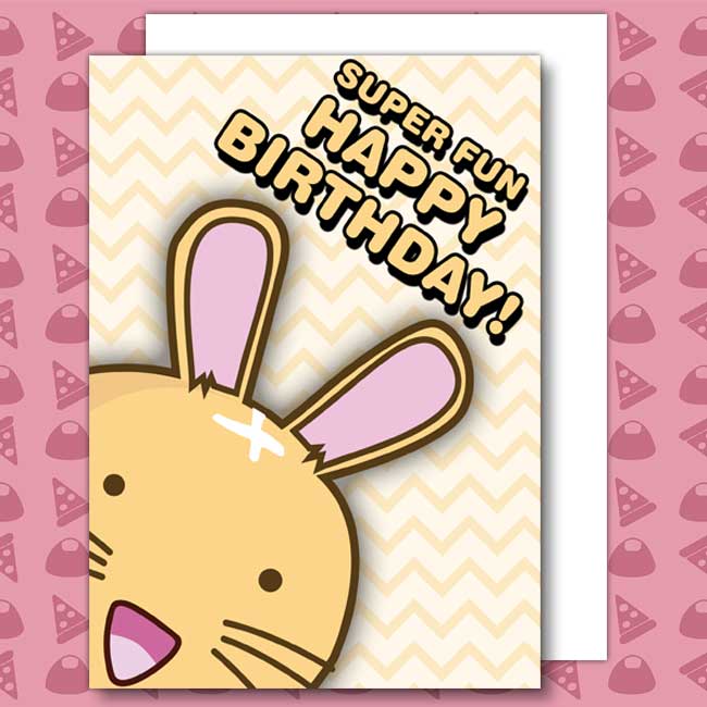 Super fun happy birthday bunny Card