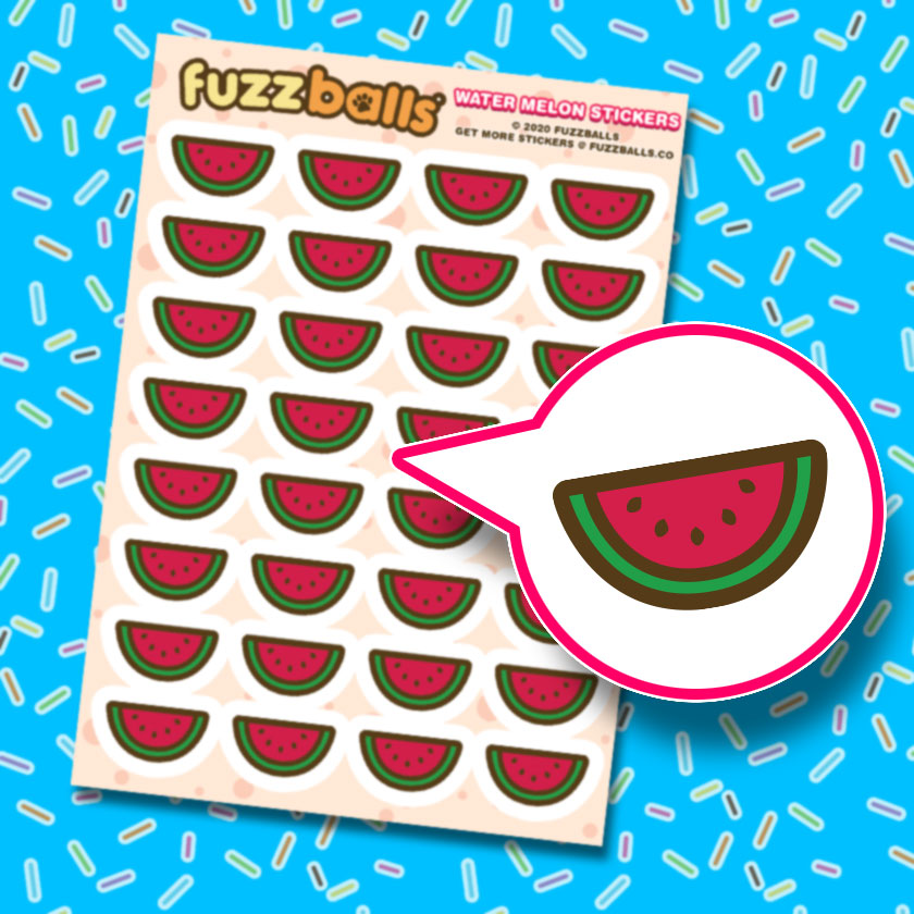 Melona Sticker Water melon Sticker Sheet – Fuzzballs