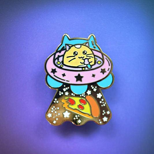 UFO Pizza Space Enamel Pin