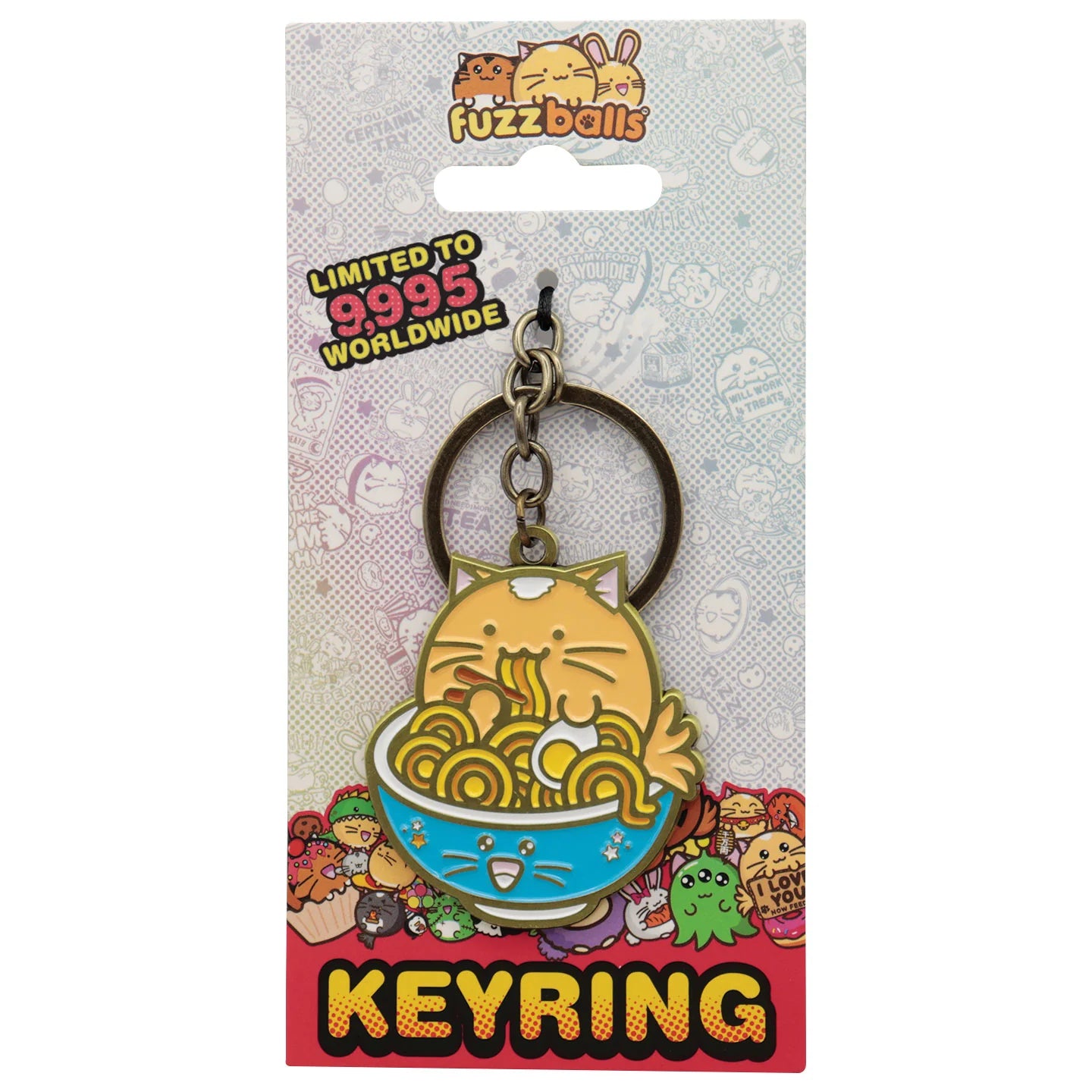 Whisky Ramen Cat Keyring
