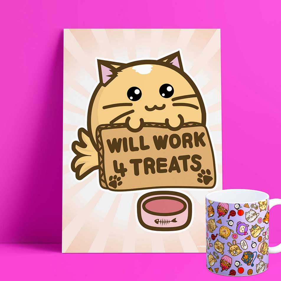 Will Work For Treats New Print