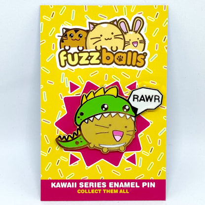 Dino Cat Enamel Pin